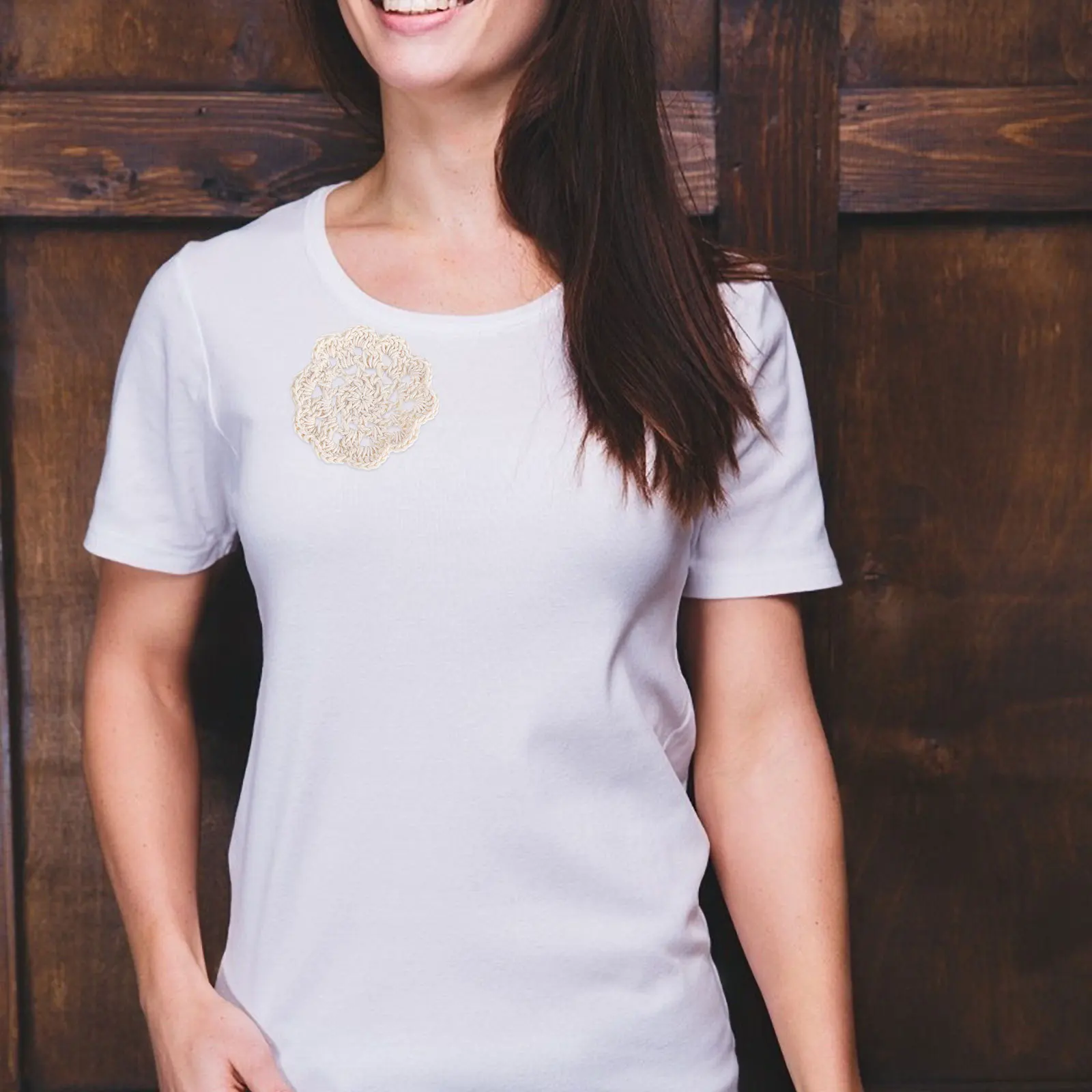 

20Pcs Crochet Guipure Lace Applique Cotton Knitting Flower DIY Accessories for Handmade Courses Art Lessons Sewing Decoration