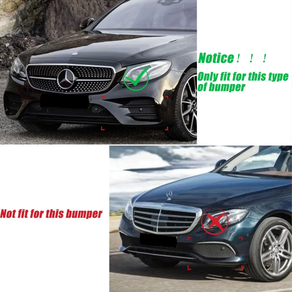 For Mercedes Benz E Class W213 S213 AMG Line Pre-Facelift 2016-2020 Car Front Bumper Splitter Spoiler Fog Light Trim Tuning ABS