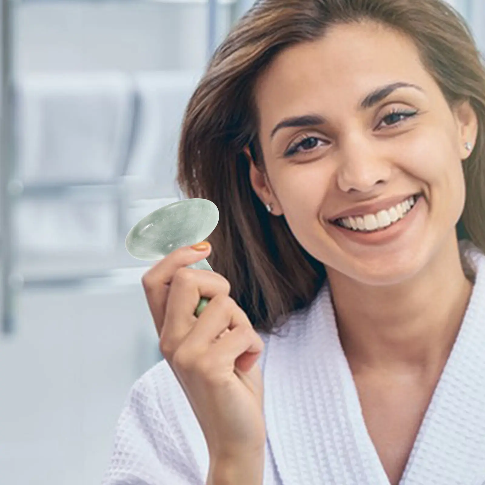 

Нефритовый массажер для лица в форме гриба (Гуаша) – улучшает эластичность кожи, натуральный аксессуар для красоты и здоровья