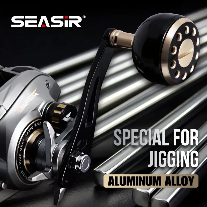 Seasir Megacuda Baitcasting Reel Trascina 15KG Bobina profonda 9 + 1BB 6.5:1 Telaio in alluminio Lato in carbonio Jigging Reel in metallo Acqua di