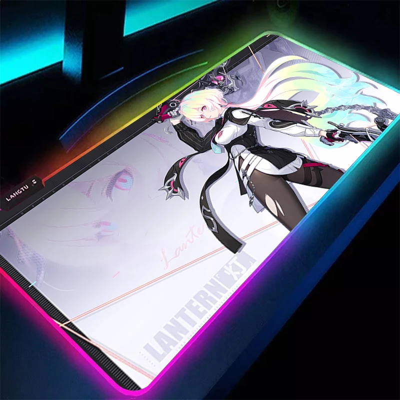 

Kawaii Mouse Pad Anime Cute Girl Gamer RGB Computer Rubber Desk Mat Honkai Impact 3 Keyboard Pad LED Gaming Accessories Mousepad