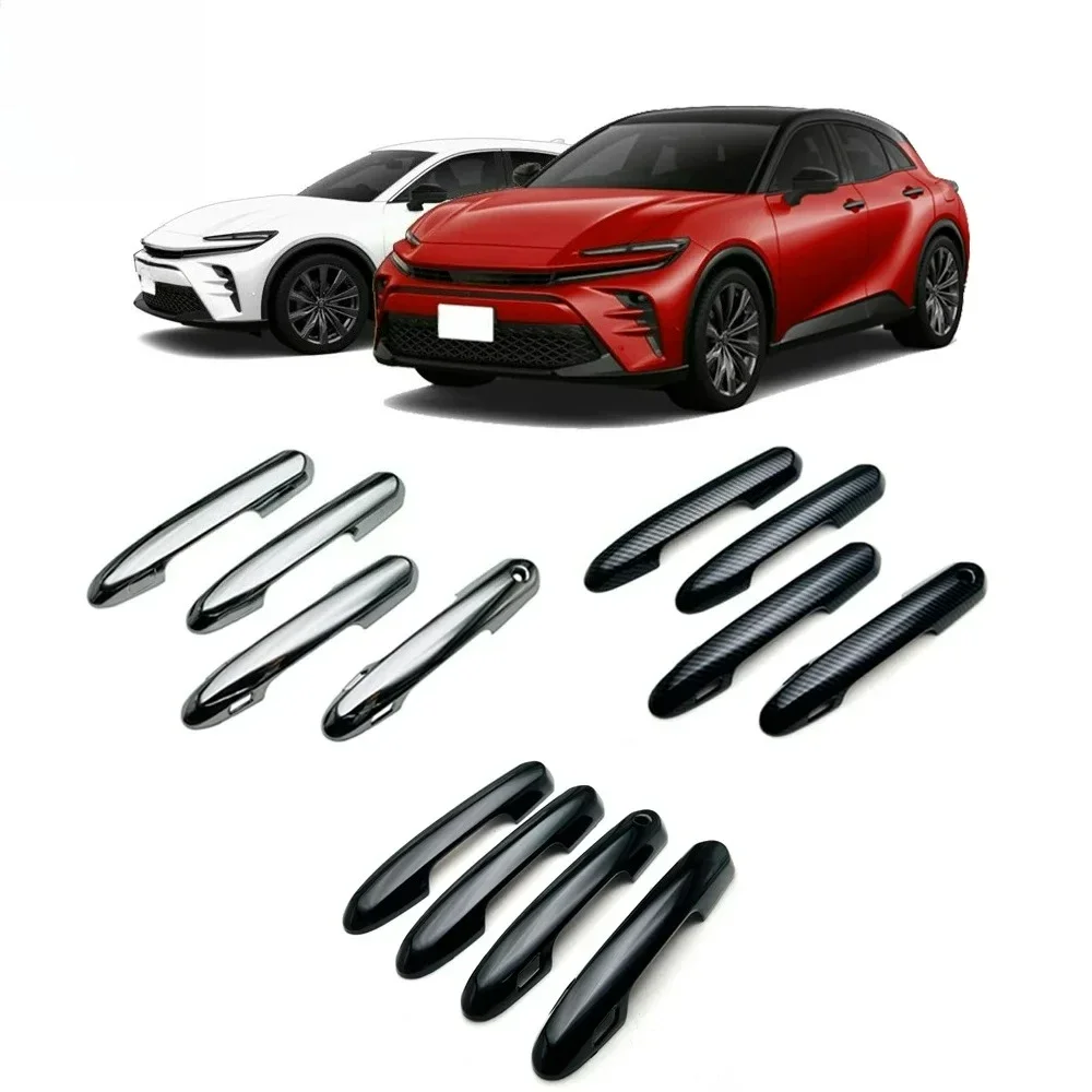 Для Toyota Crown Sport Cross 2023 2024: автомобильные аксессуары, хромированные накладки на дверные ручки из АБС-пластика с отверстием для смарт-ключа, декоративные накладки.