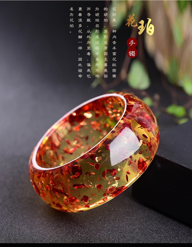 المياه النظيفة سبلاش قصيدة سوار النفط الأصفر العسل الشمع العنبر سوار بسيط المرأة Handstring سوار من اليشم الإسورة للنساء