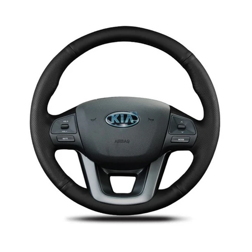 Imagen 2 del producto DIY negro imitación cuero antideslizante y resistente al desgaste protector para volante de coche para Kia RIO 2011 2012 2013 2014 piezas de automóvil