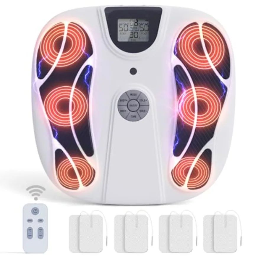 

Electric EMS Foot Massager for Neuropathy Rechargeable NMES Foot Stimulator with TENS Unit for Plantar Fasciitis Circulation Pa