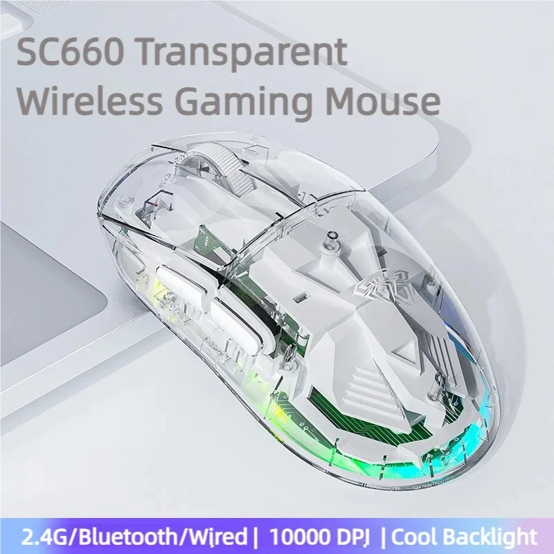 AULA SC660 Bluetooth Wireless Gaming Mouse 10000DPI Optical Sensor Macro Programmable Ergonomic Mice For Laptop PC Gamer ﻿