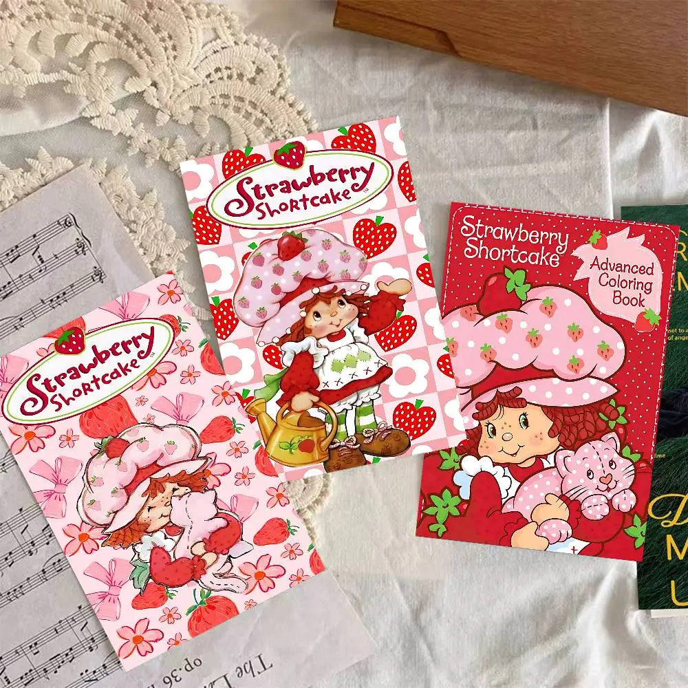 Cartoon Girl S-Strawberry S-Shortcake Vintage Posters Sticky Retro Kraft Paper Sticker DIY Room Bar Cafe Kawaii Room Decor