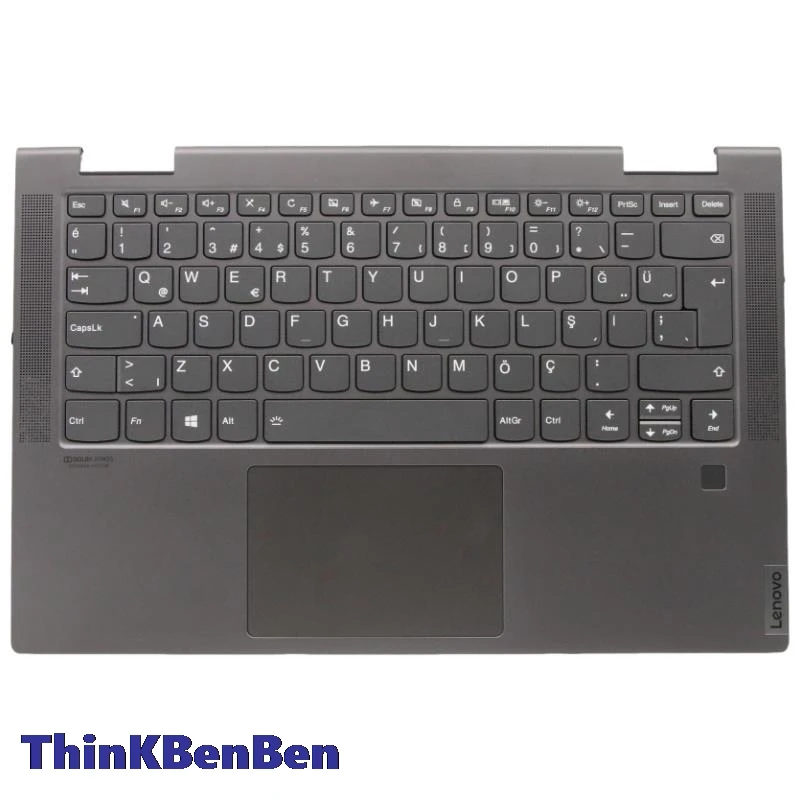 

TR Turkish Iron Gray Keyboard Upper Case Palmrest Shell Cover For Lenovo Yoga C740 14 14IML 5CB0U43949