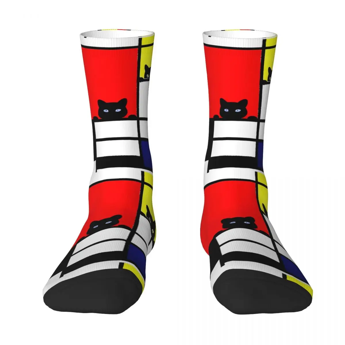 Mondrian Stockings Adults Men abstract Socks Warm Soft Funny Socks Autumn Outdoor Sports Anti Skid Custom Socks Birthday Gift