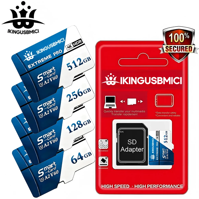 SD Cards Micro TF SD Card Memory Card TF Cards 512GB 256GB 64GB A2 High Transfer V10 Fast Transfer for PC Mac Tablet