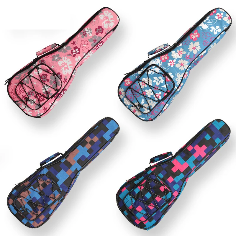 21-26in 10mm Cotton Lining Ukulele Bag Waterproof Case Protector Mini Guitar Shoulders Carry Bag Bass Musical Instrument Bag