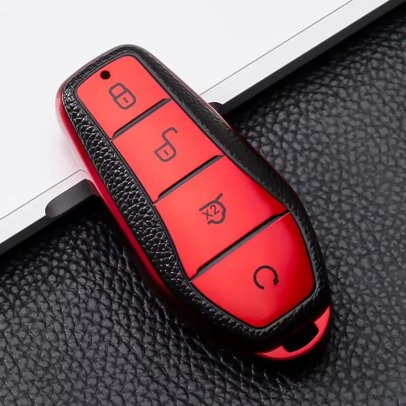 TPU Leder Shell Fob Schutz Fall Schlüssel Abdeckung Für Byd Song Plus Yuan Pro Atto 3 Han Ev E2 Song X Qin Tang Zubehör