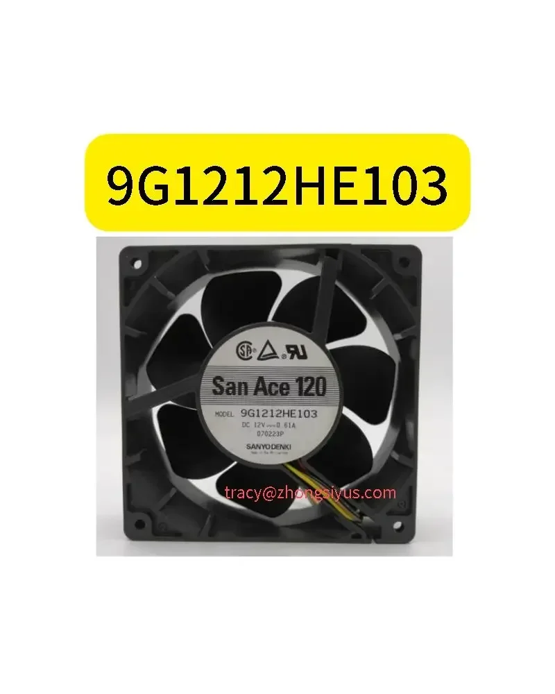

New 12CM 12038 12V 0.61A Chassis Cooling Fan 9G1212HE103 4 wires Functional testing is intact