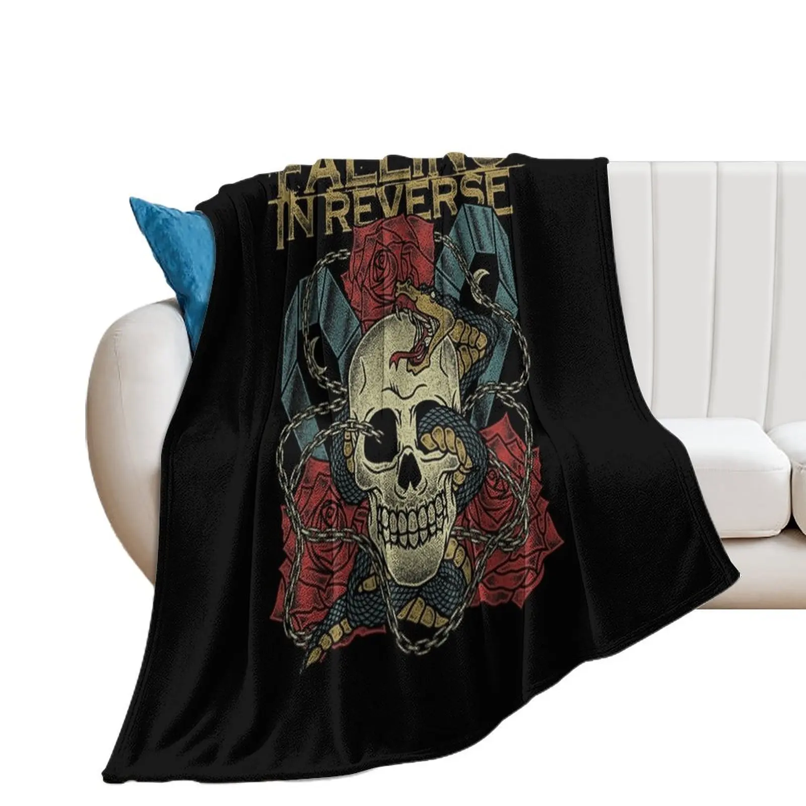 

Falling In Reverse - Official Merchandise - The Death vintage Throw Blanket Thermal Bed linens Furrys Blankets