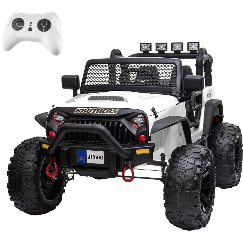 

RC 2-Seater Kids Electric Car 12V with Spring Suspension 9Ah Battery 3 Speeds Double Doors And Music Feature for Children