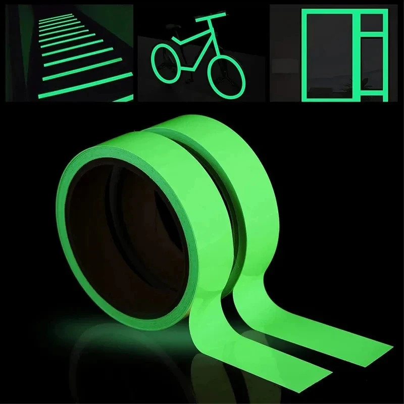 20mm*5m Green Waterproof Luminous Tape Used To Mark Stair Passages Party For Bathroom DIY PVC Fluorescent Night Sticker