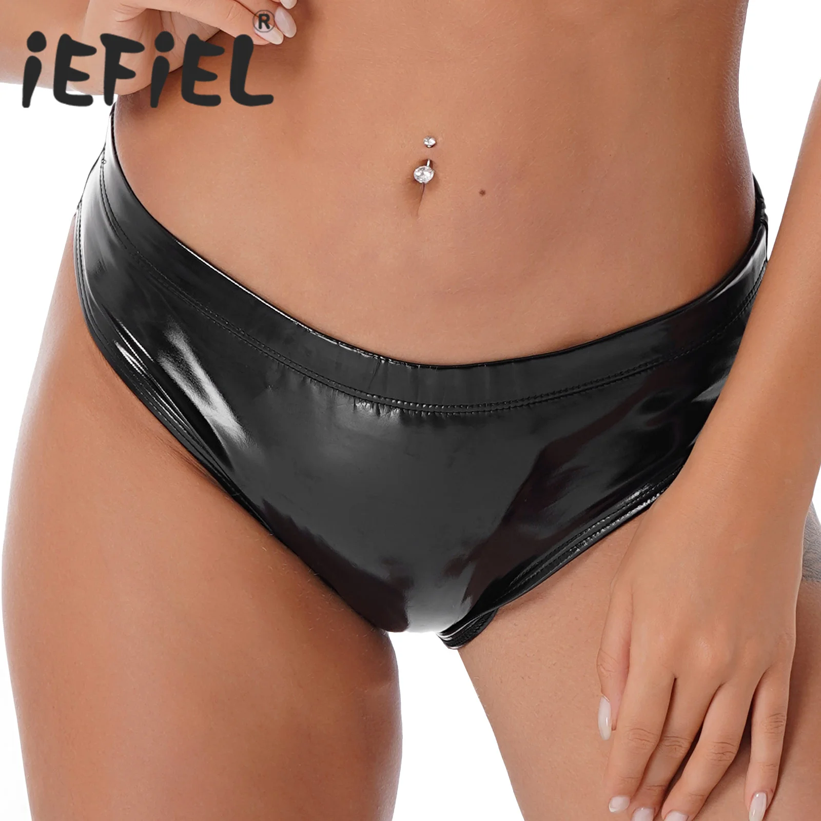 Women's Wet Look Briefs Patent Leather Sexy Underwear Clubwear Pole Dancing Stage Performance Elastic Waistband Latex Panties