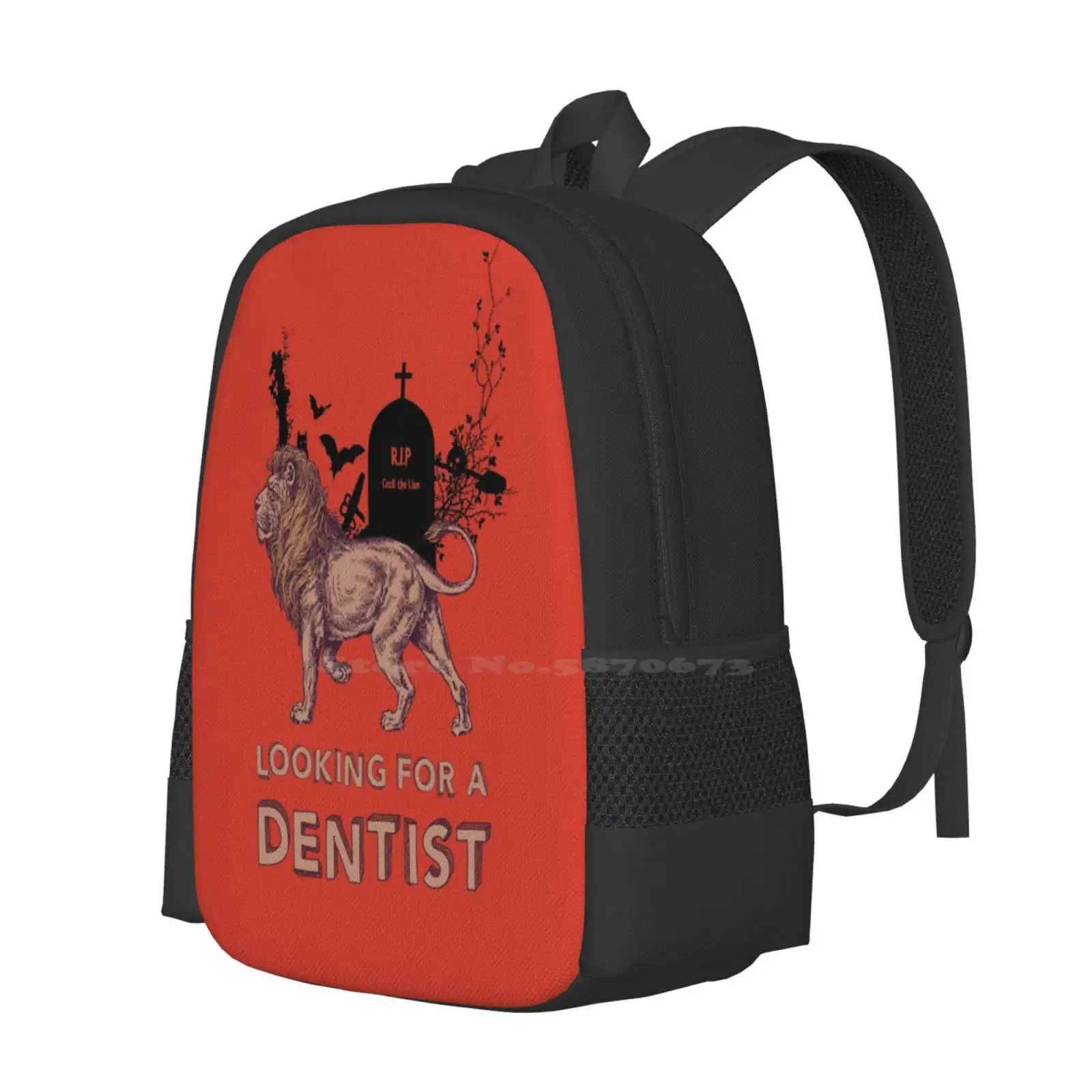 Cecil The Lion New Arrivals Unisex Bags Student Bag Backpack Cecil The Lion Dentist Walter J Palmer Africa Zimbabwe