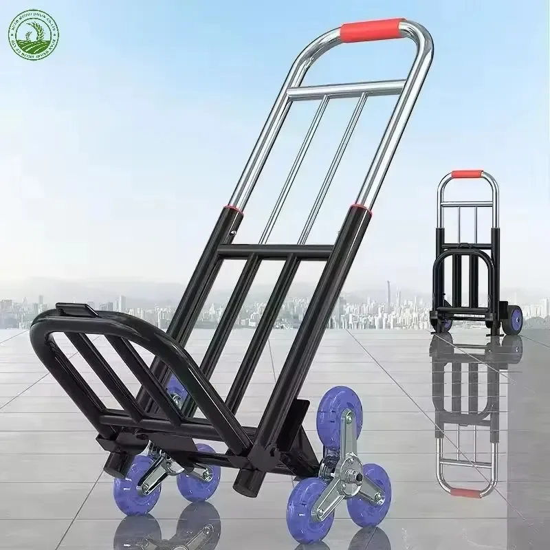 2026 Latest Heavy Aluminum Foldable Hand Truck Small Portable Folding Trolley Cart for Shopping Tools Luggage Moving