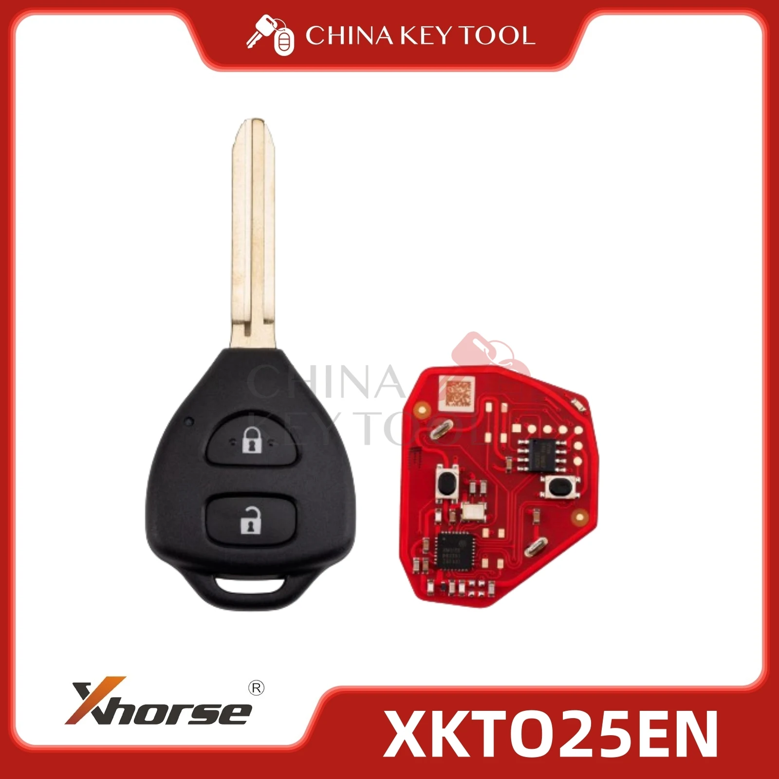 

Xhorse XKTO25EN 2nd Generation Wire Remote Key for Toyota Style Flat 2 Buttons