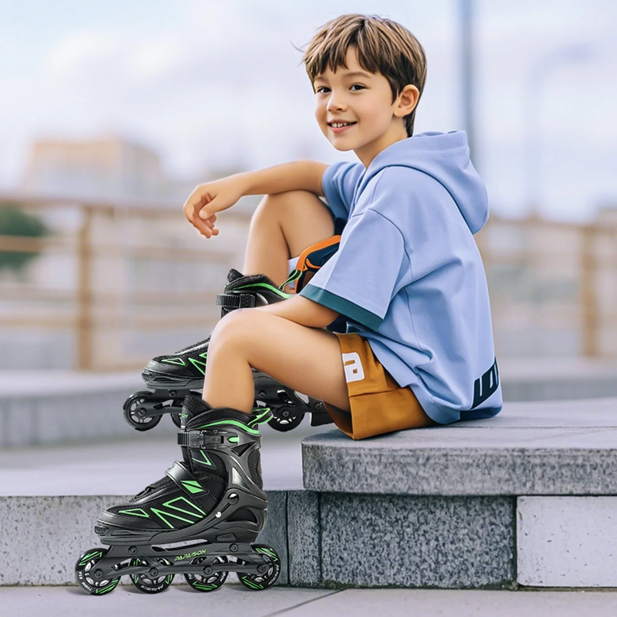 

Kids Adults Beginner Size Adjustable Inline Skates Rubber PU Tyre Roller Blades Freestyle Skates Shoes Inline