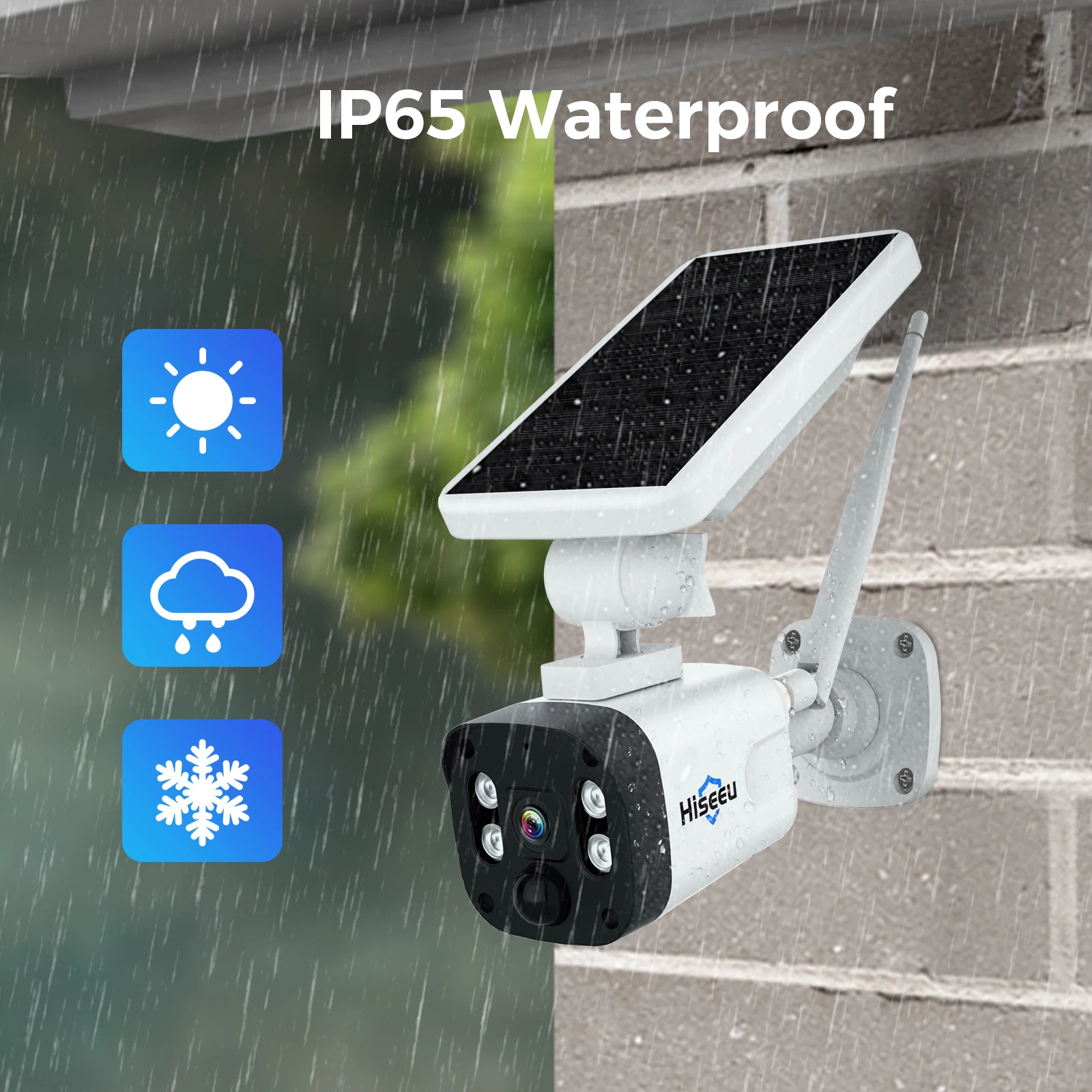 رؤية ليلية Hiseeu بدقة 4 ميجابكسل عالية الدقة مع نظام كاميرا CCTV صغير Nvr للمنزل يعمل بالطاقة الشمسية ونظام كاميرا CCTV لاسلكي خارجي