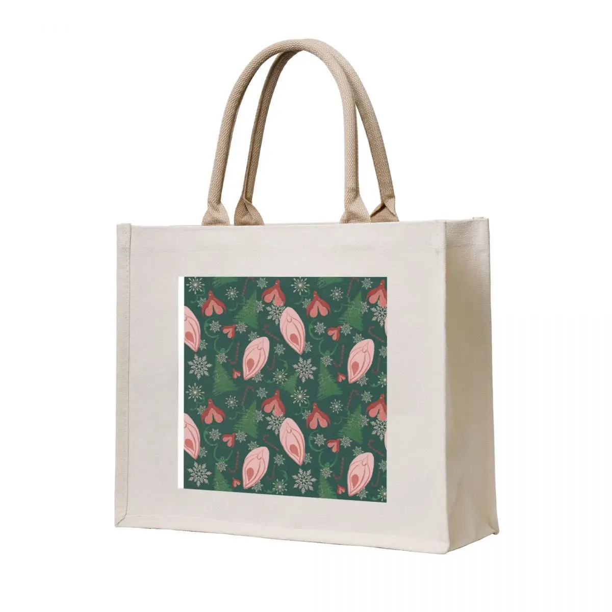 

christmas vulva pattern green Tote Bag free delivery bags Lady bag shopper bag woman