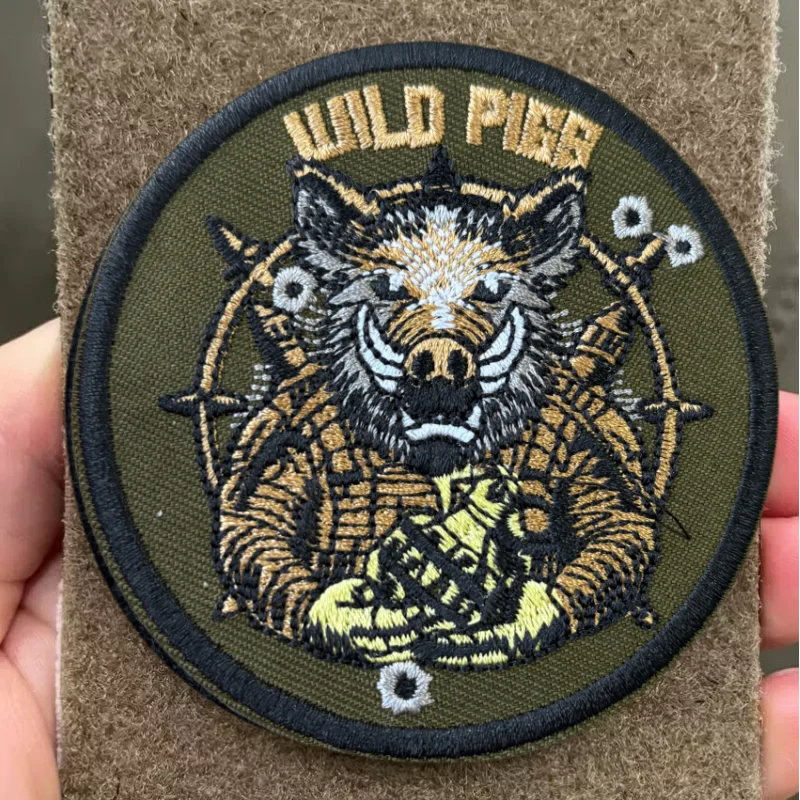 

Wild Pigs Morale Tactical Patch Embroidery Hook&Loop Emblem Military Badge Combat Armband Backpack Stickers