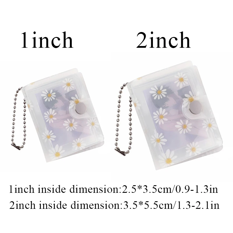 2 Inch 20 Pockets Small Photo Album Mini Photos Collect Book Creative Card Holder With Keychain Instax Card Bag Photocard Holder