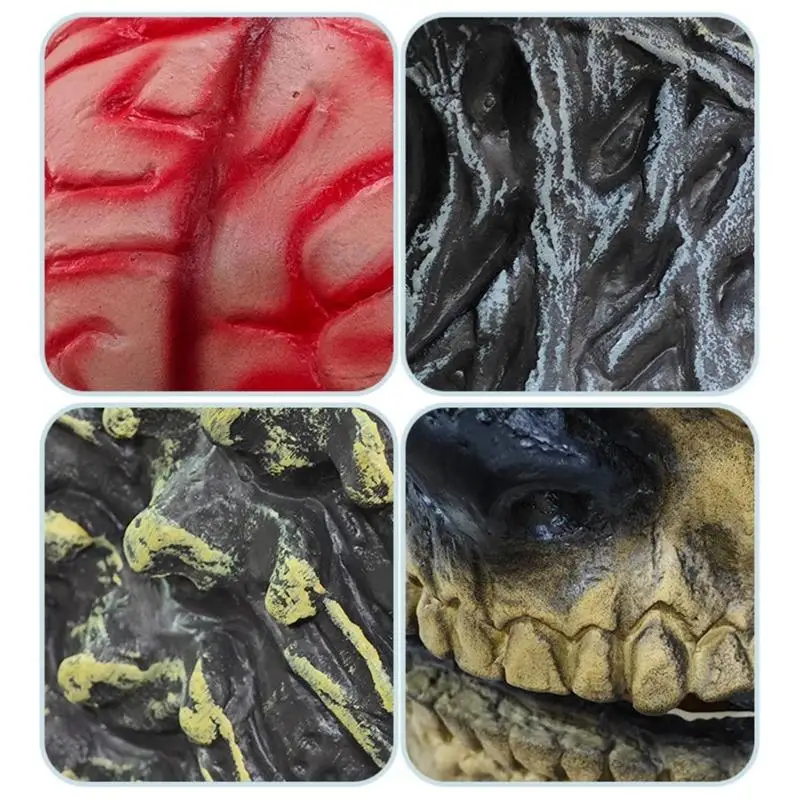 39BD Latex Skull Mask Full Head Horror Costume with Texture for Halloween Parties, Role Play, Creature Cosplay, and Photo
