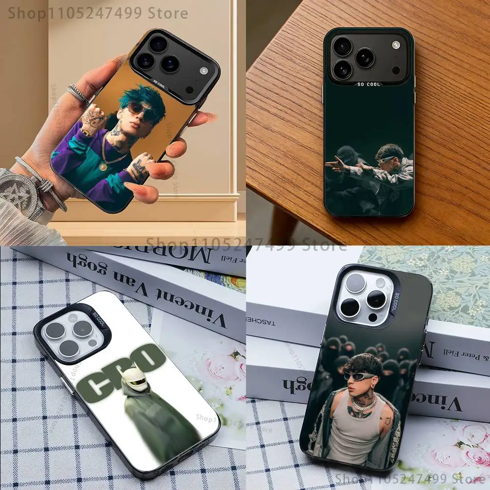 

C-Cro Rapper Phone Case For iPhone 17,16,15,14,13,12,11,Mini,Pro,MAX,plus,Black Matte Shockproof Cover