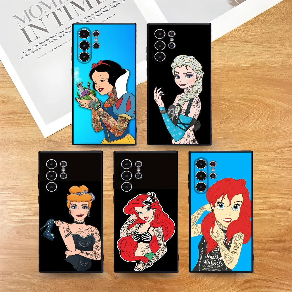 

MINISO Disney Tattoo Phone Case for Samsung S series s21 s22 s23 s24 s25 FE Plus Ultra TPU Soft to Skin-friendly case