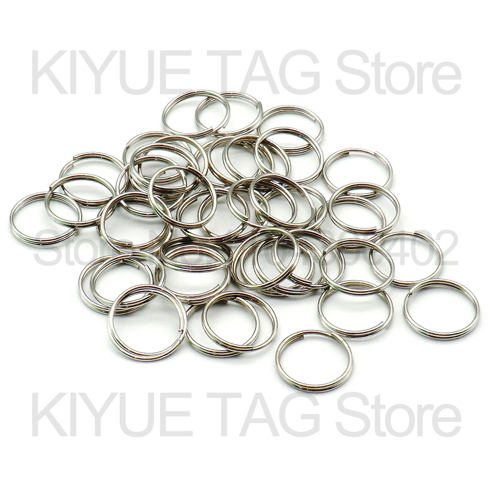 100pcs 8mm 10mm 15mm 20mm  Key Tags Rings White Plated Personalized Round Split Ring for Pet Id Tags Dog Cats Collar  Accessory