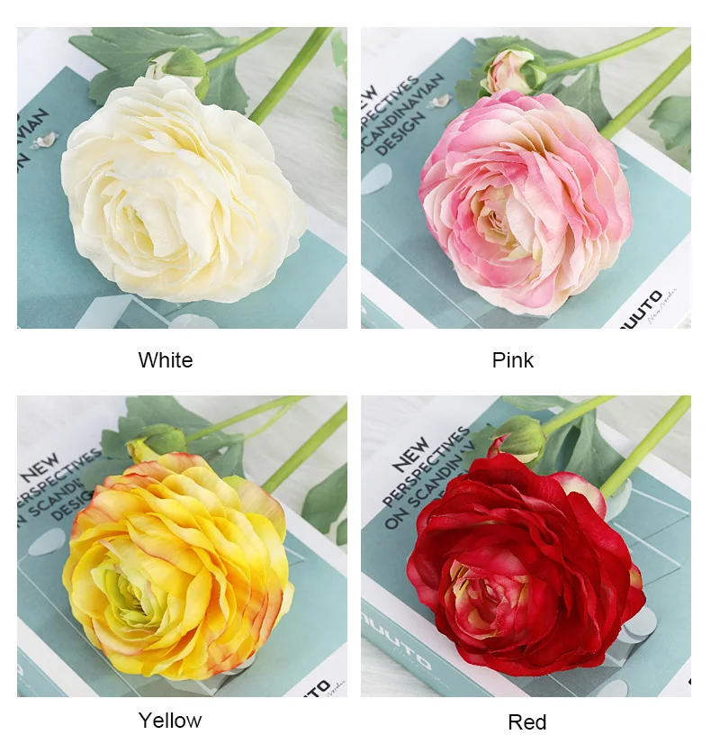 6 Stück/Set Künstliche Blumen mit 2 Köpfen in Dew-Lotus-Optik, Echtfühl-Effekt, für Hochzeitsdekoration, Brautstrauß, Heim- und Partytischdekoration, Floristik – Detail 6