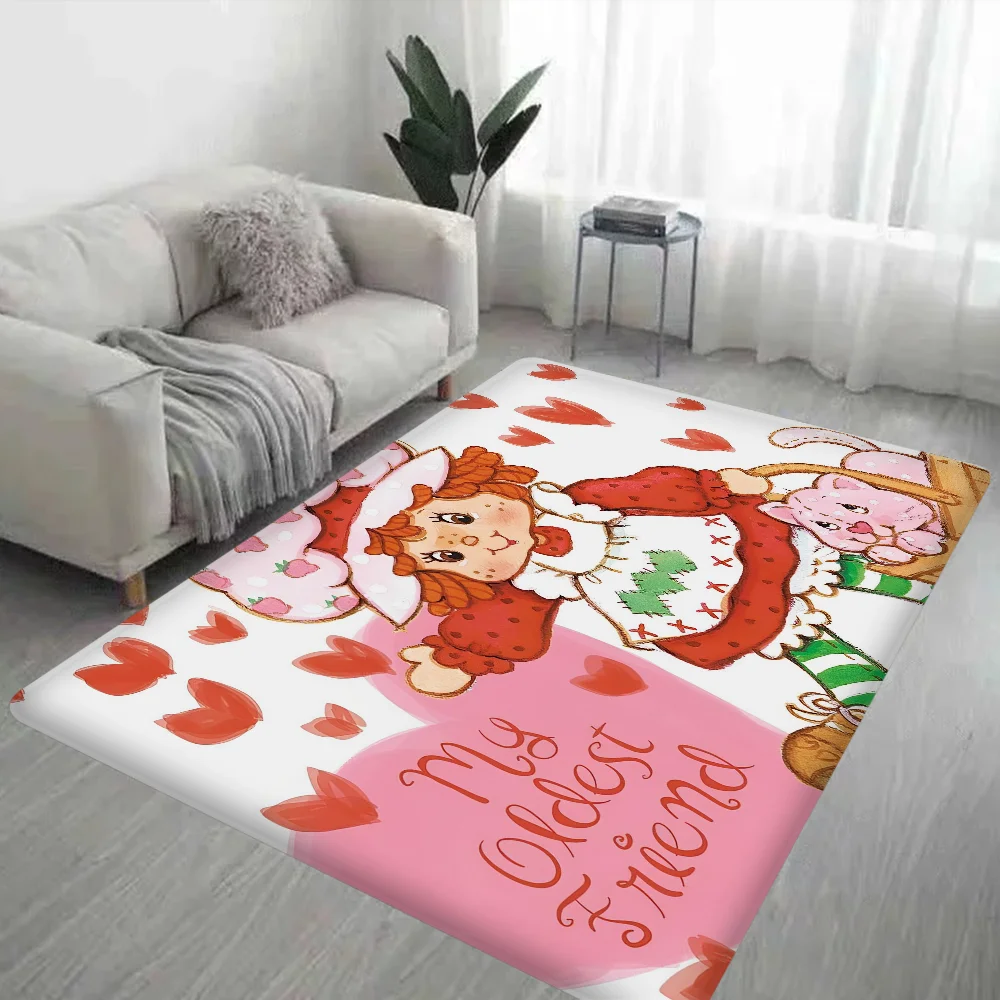 S-Strawberry S-Shortcake Hallway Carpet Non-Slip Laundry Room Mat Laundry Decor Balcony Child Living Room Bedside Area Rugs