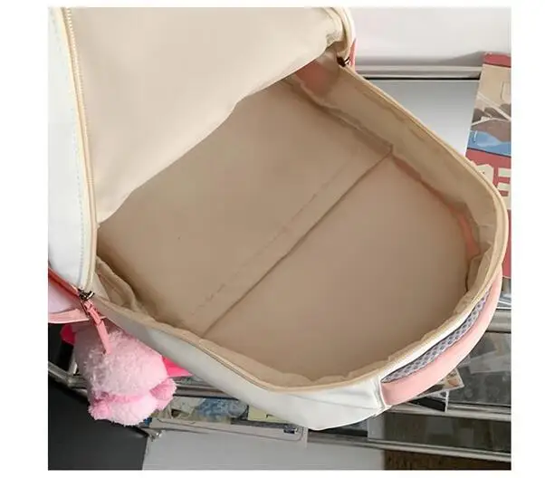 Cute Kuromi Canvas Backpack for Girls School Bags Portability Teens College Student Large Travel Shoulder Bag Mochilas Escolares