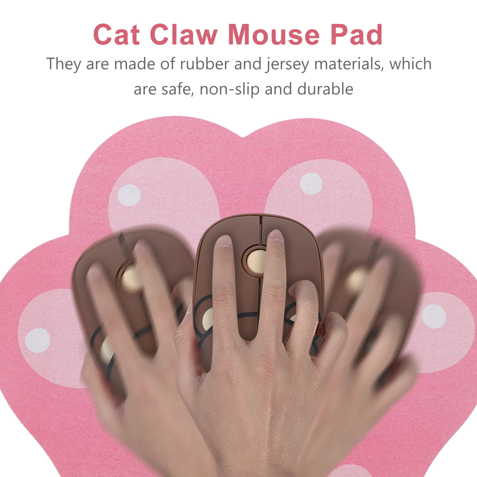 

Cat Paw Mouse Pad Rubber Non-Skid Cartoon Laptop Mouse Cushion Kitten Claw Anti-Slip Computer Mat Cartoon Cat Paw Mousepad