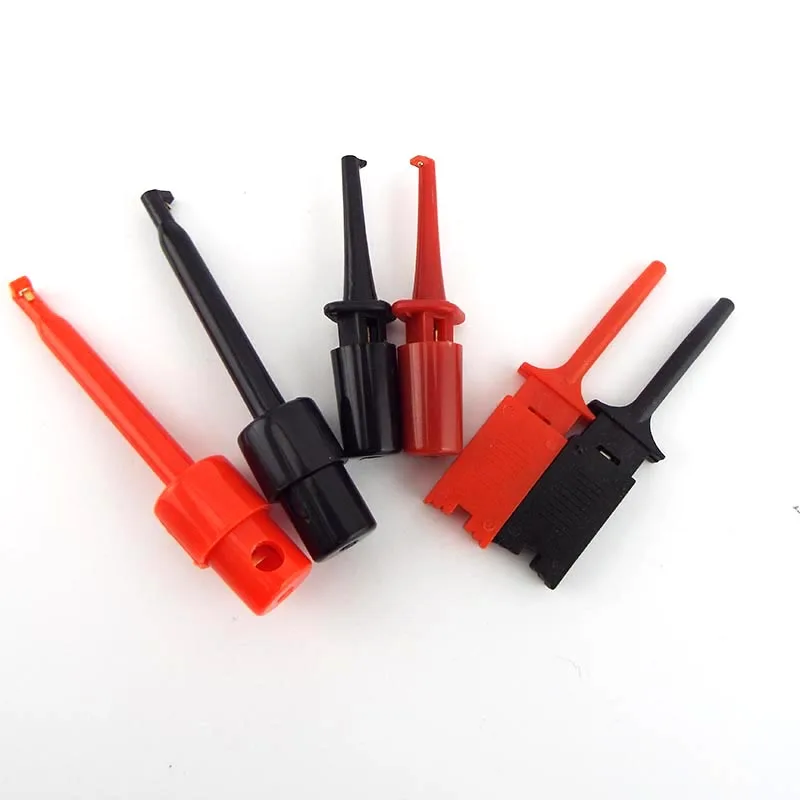 red black Test Hook Clip Probe round flat Electronic Testing Hooks for Logic Analyzers Crocodile Clip electric Connection