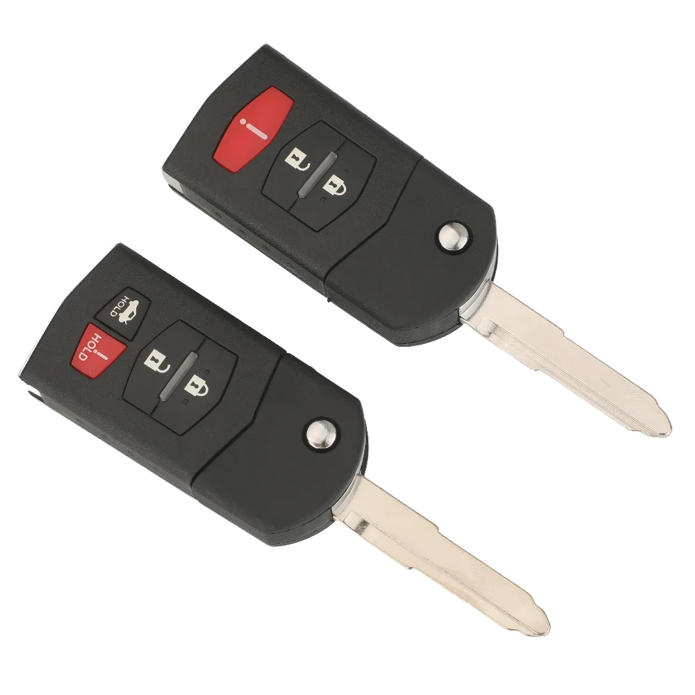 jingyuqin 3/4 Buttons 313.8MHz FSK 314/315Mhz 4D63 Chip Auto Fob Contol Flip Remote Car Key KPU41788 for Mazda 6 2006 2007 2008