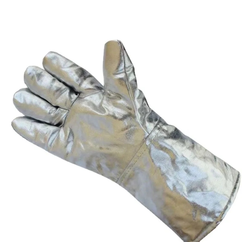 

Five-Finger Aluminum Foil High Temperature Gloves Flame Retardant Heat Insulation Gloves for Industrial Smelting for Industrial
