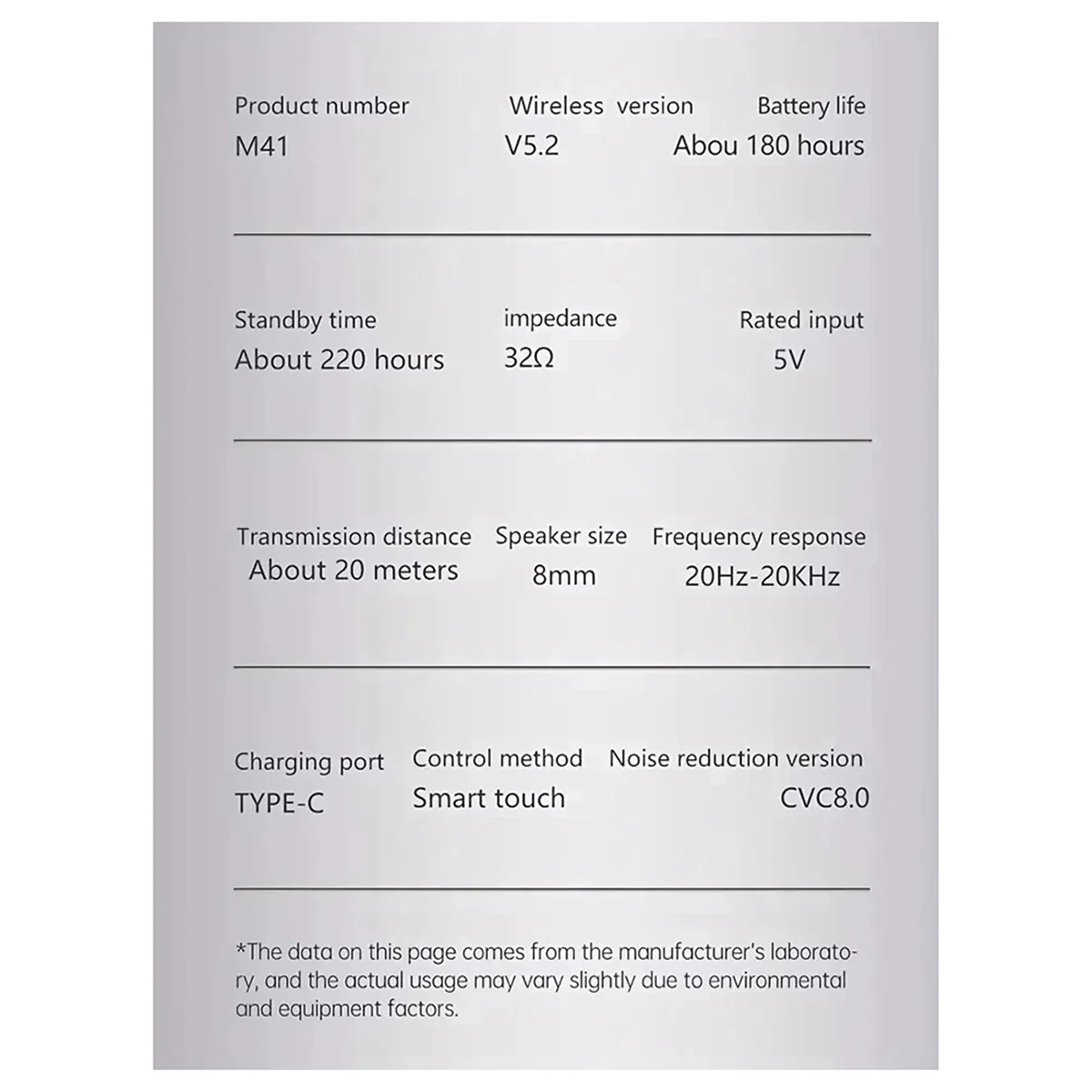 

Bluetooth-гарнитура M41 Беспроводная Bluetooth-гарнитура V5.3 Наушники с шумоподавлением Сенсорное управление