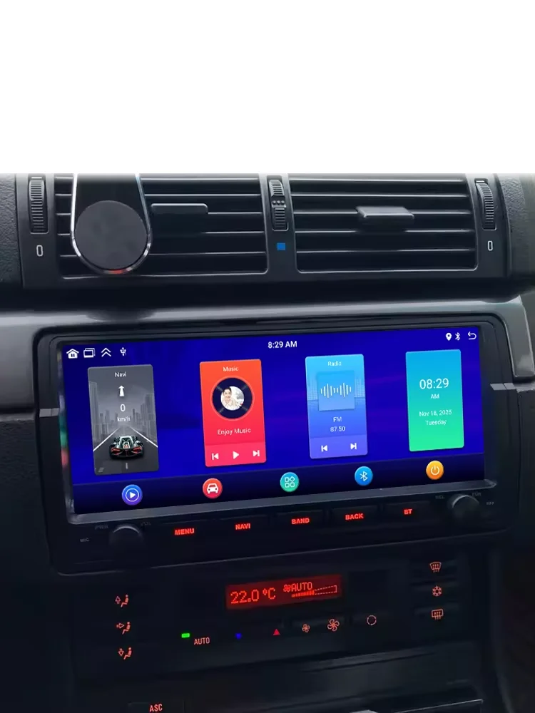 10.26 " Android 15 Bezprzewodowy CarPlay dla Apple Android Auto Radio Samochodowe do BMW E46 M3 318/320/325/330/335 Rover 75 Coupe 1998-2006 GPS Stereo Multimedia WIFI 4G 8-rdzeniowy DSP RDS Nawigacja — 2