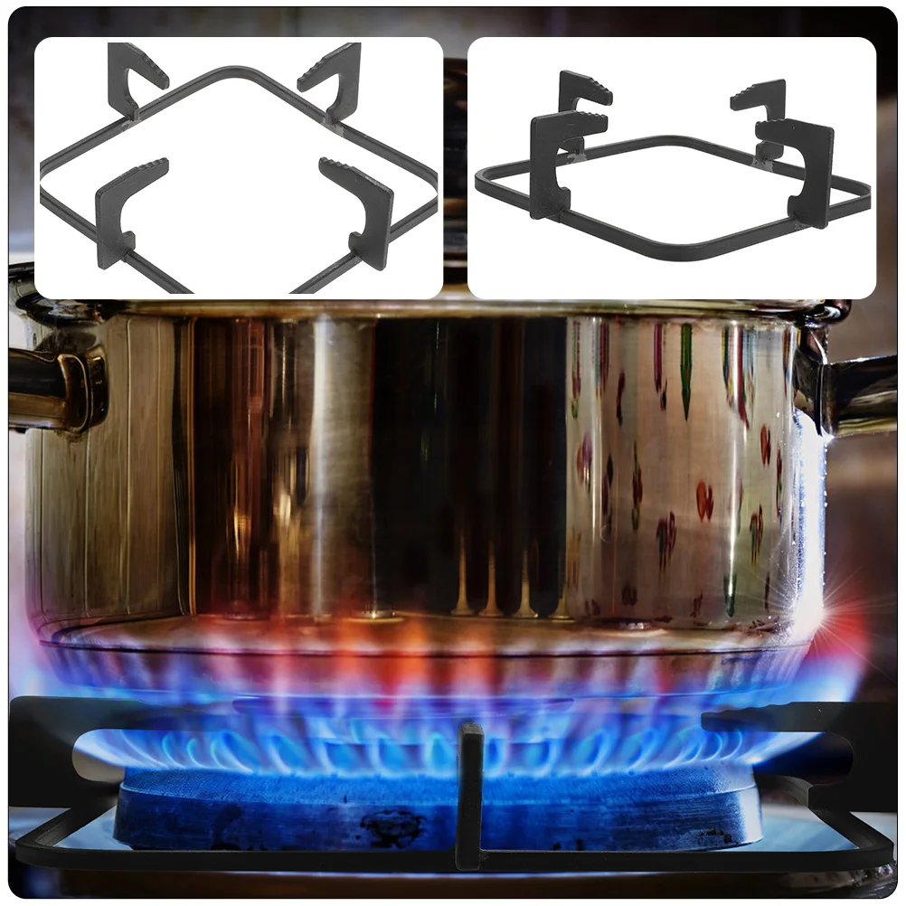 

2 шт., чугунная газовая стойка, противоскользящий кронштейн для кухонного кастрюли, прочная железная опора, подставка с кольцом вока для домашнего использования, кухонные гаджеты