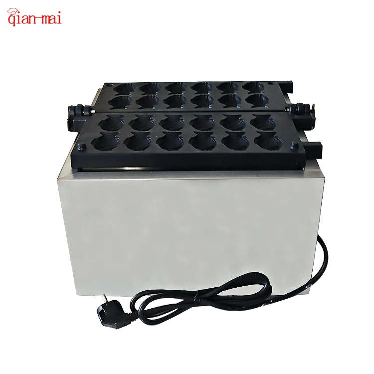 Máquina comercial elétrica de waffle em forma de peixe Taiyaki com revestimento antiaderente