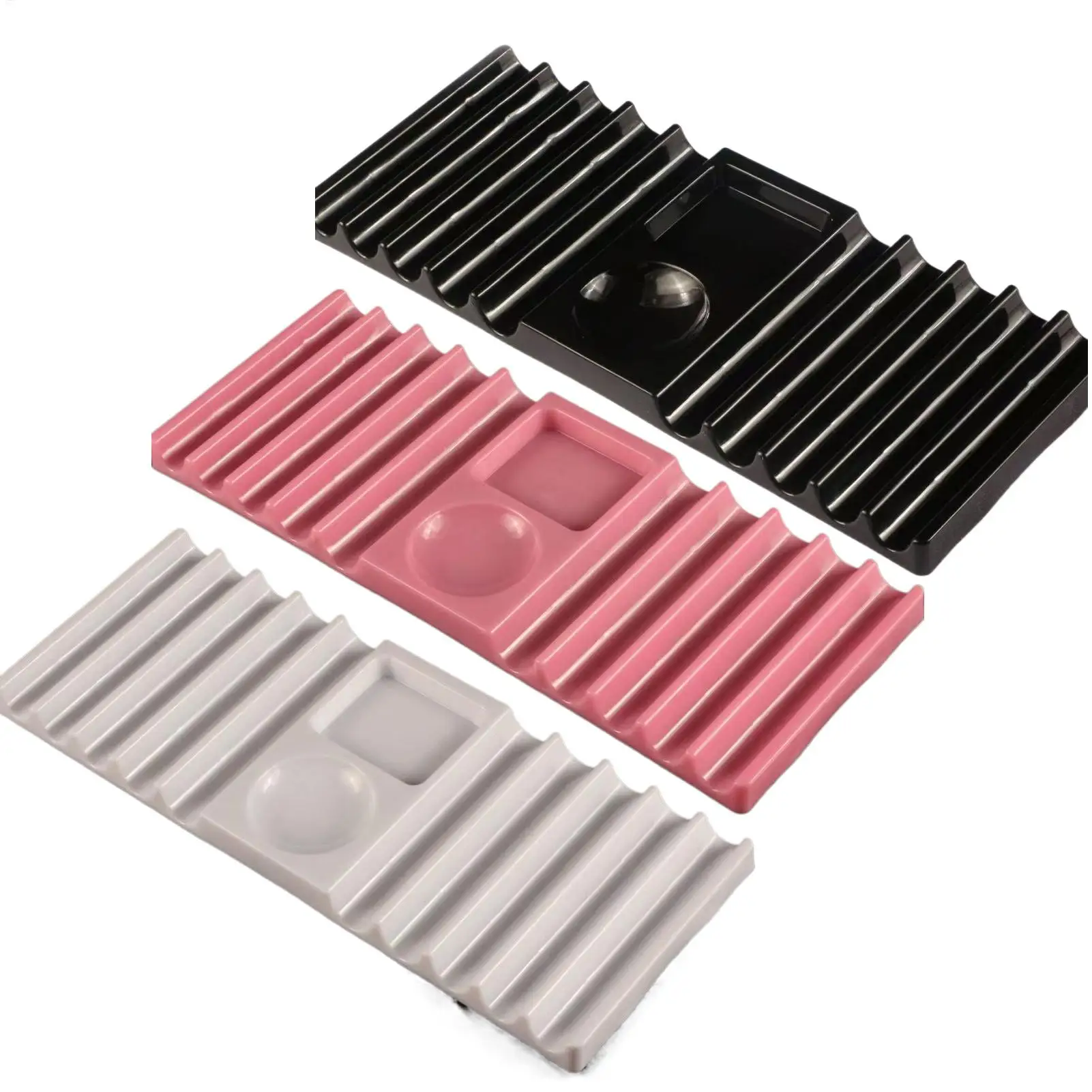 Brush Holder For Nail Multi-purpose Double Form Holder 10-Compartment With Color Palette Nails Art Tools Holder Storage Rack