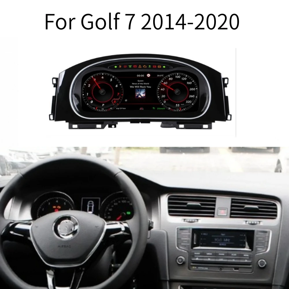 LCD Android Screen For VW Golf 6/Golf 7 2010-2020 Speedometer Car Digital Cluster Cockpit Dashboard Instrument Panel Carplay