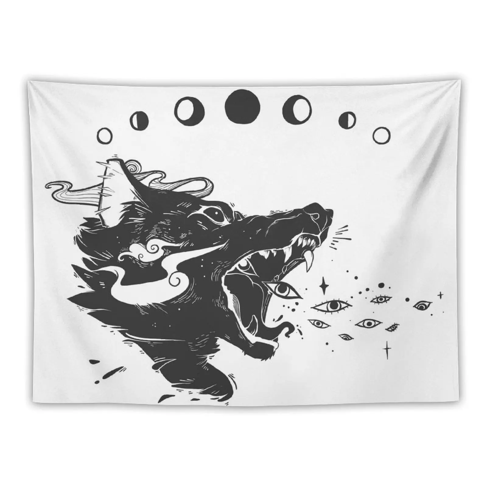 

Wild Wolf Creature With Stars And Eyes Tapestry Home Decor Accessories Wall Tapestries On The Wall Nordic Home Decor Tapestry