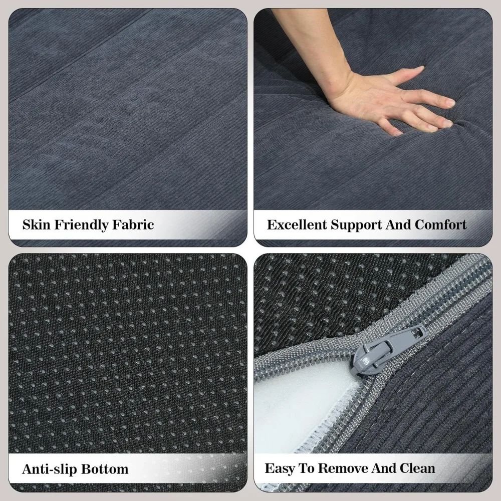 كرسي بين باج من إسفنج الذاكرة - كيس أريكة كسولة كبير الحجم للجلوس المريح، مثالي لغرف النوم وغرف المعيشة #5