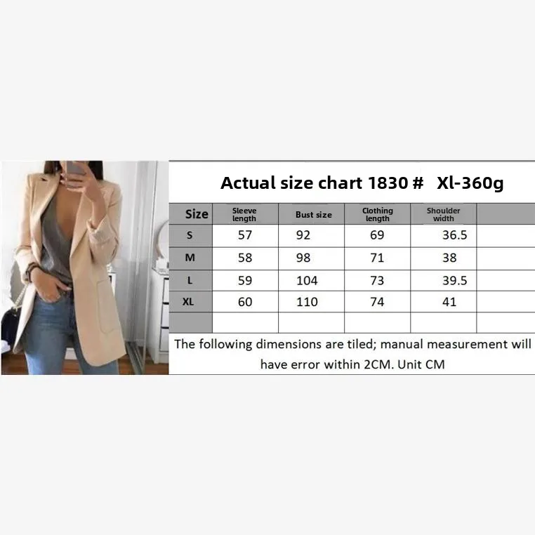 캐주얼 여성 정장 가을 체크무늬 스트리트 슬림핏 롱 슬리브 디테일 단색 비즈니스웨어 젊은 여성용