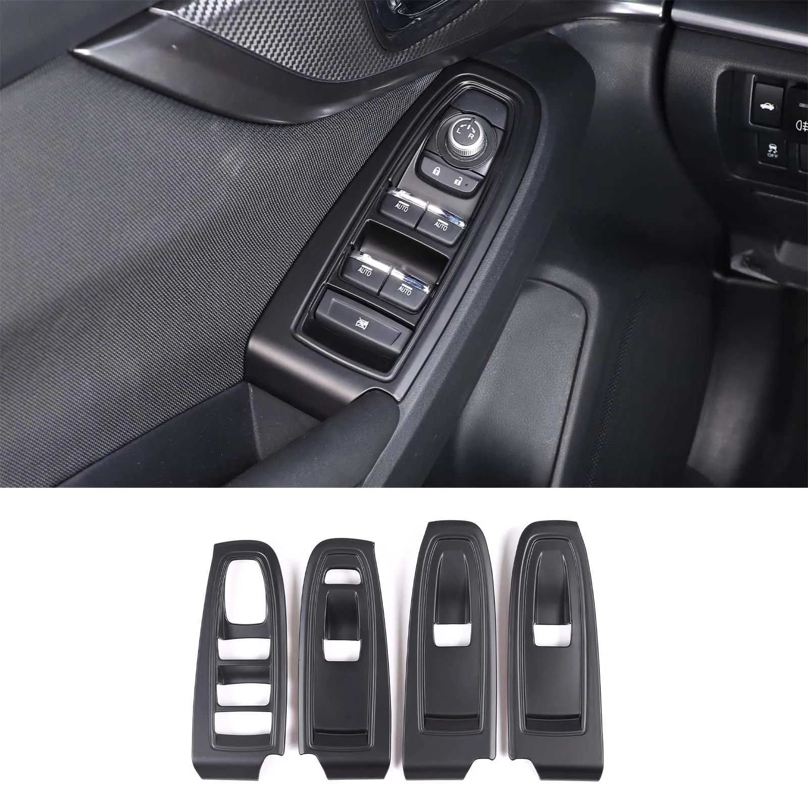 

For 2021-2023 Subaru WRX ABS matte black car styling car glass lift button frame sticker car interior protection accessories